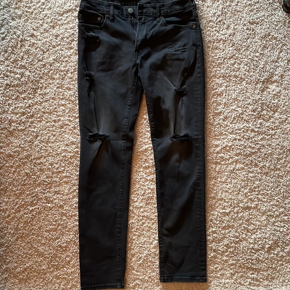 American Eagle black NE(X)T Level Flex lightly distressed jeans - Picture 2 of 7